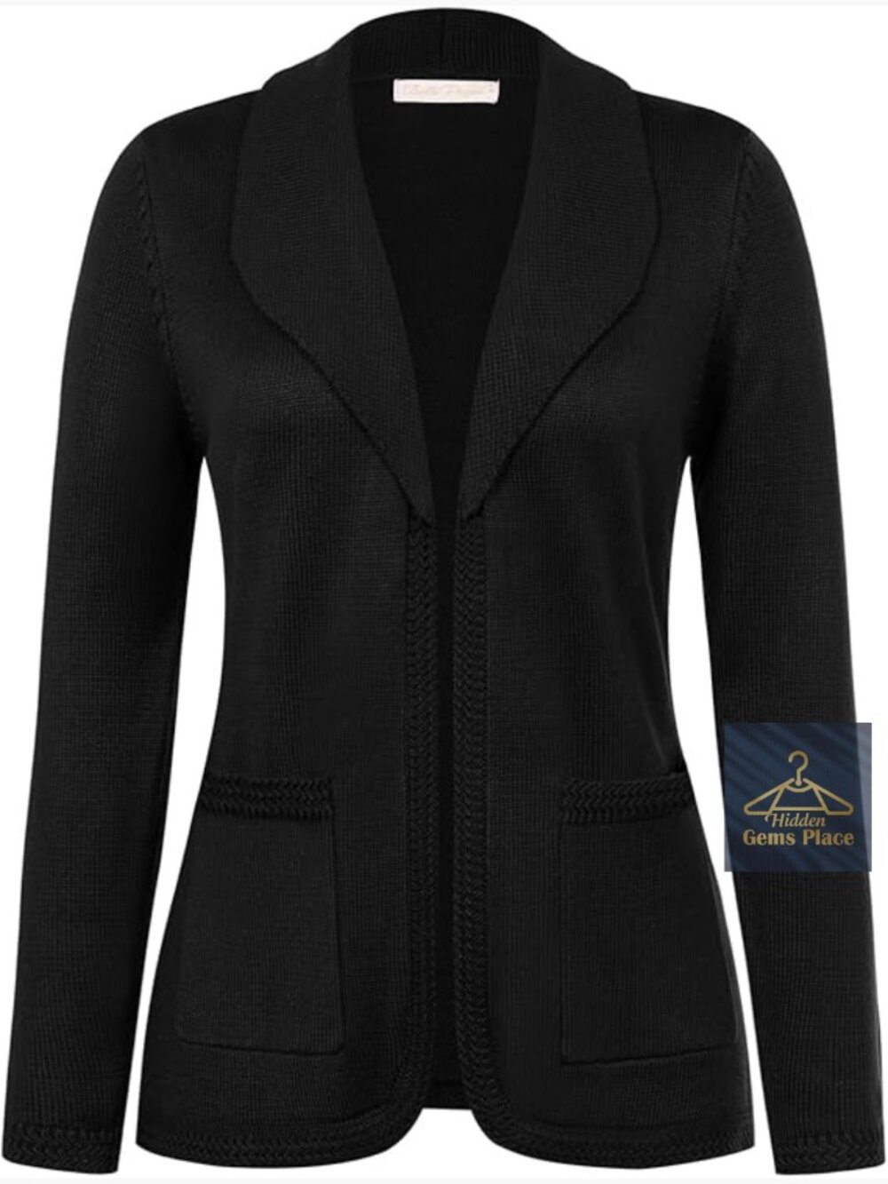 Vintage Shawl Collar Cardigan with Pockets - Business Casual